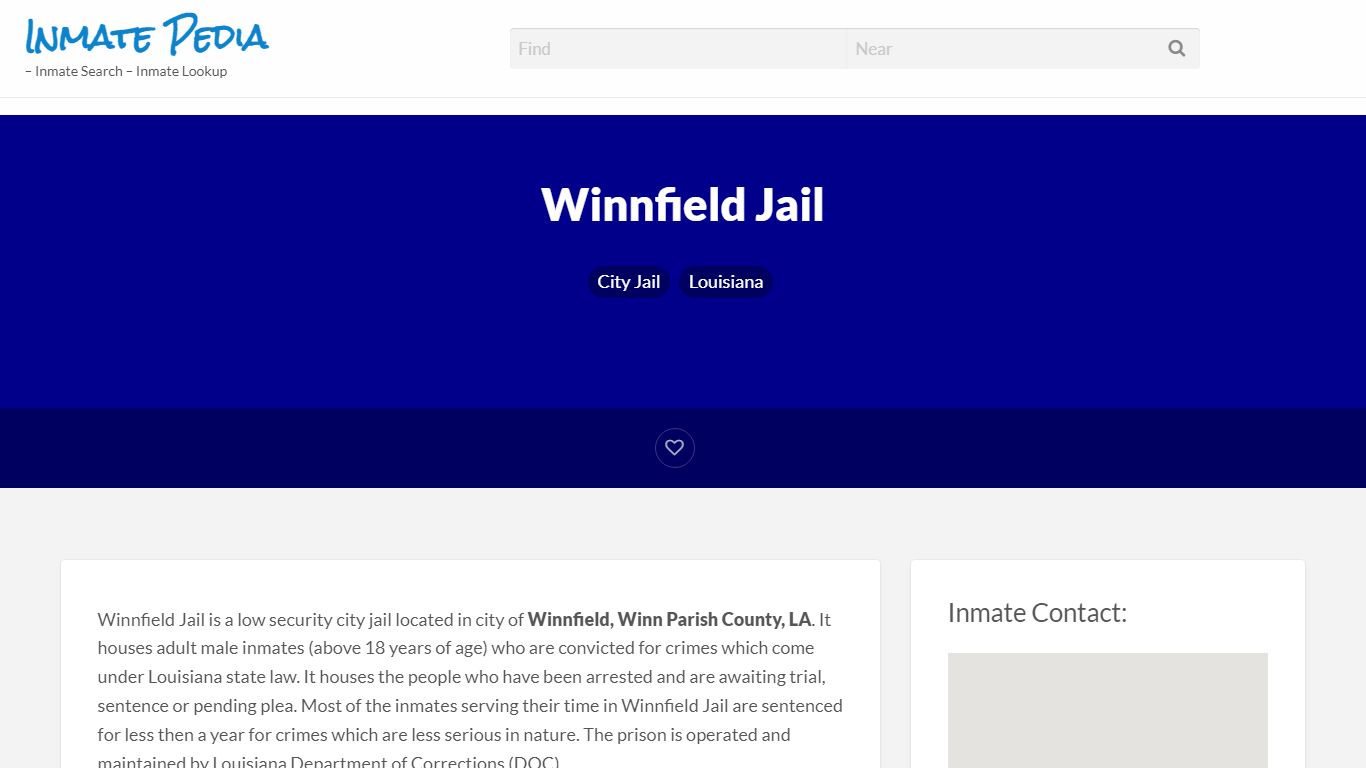 Winnfield Jail – Inmate Pedia – Inmate Search – Inmate Lookup